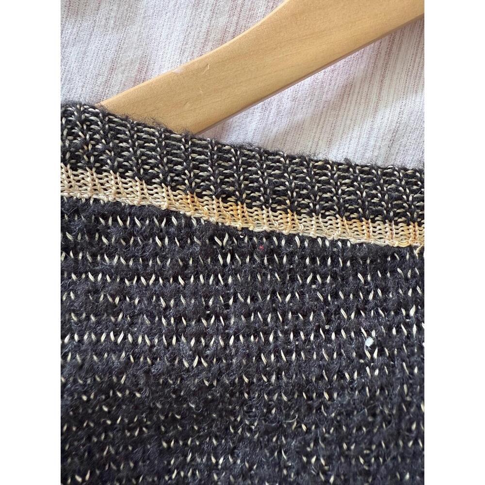 Vintage 80s Helen Knits Black Gold Metallic Tree Sweater - Picture 4 of 4